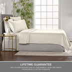 Twin XL Sheets by Pure Bamboo, Genuine 100% Organic Viscose Derived from Bamboo Bed Sheet Set, Luxuriously Soft & Cooling, Double Stitching, Lifetime Quality Promise (Twin XL, Ivory)