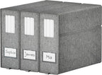 Furnhome Bed Sheet Organizers and Storage 3 Pack, Foldable Linen Closet Organizer Box with Clear Window, Labels & Reinforced Handles, Stackable Space Saving Bedding Storage for King Queen Sheet Set
