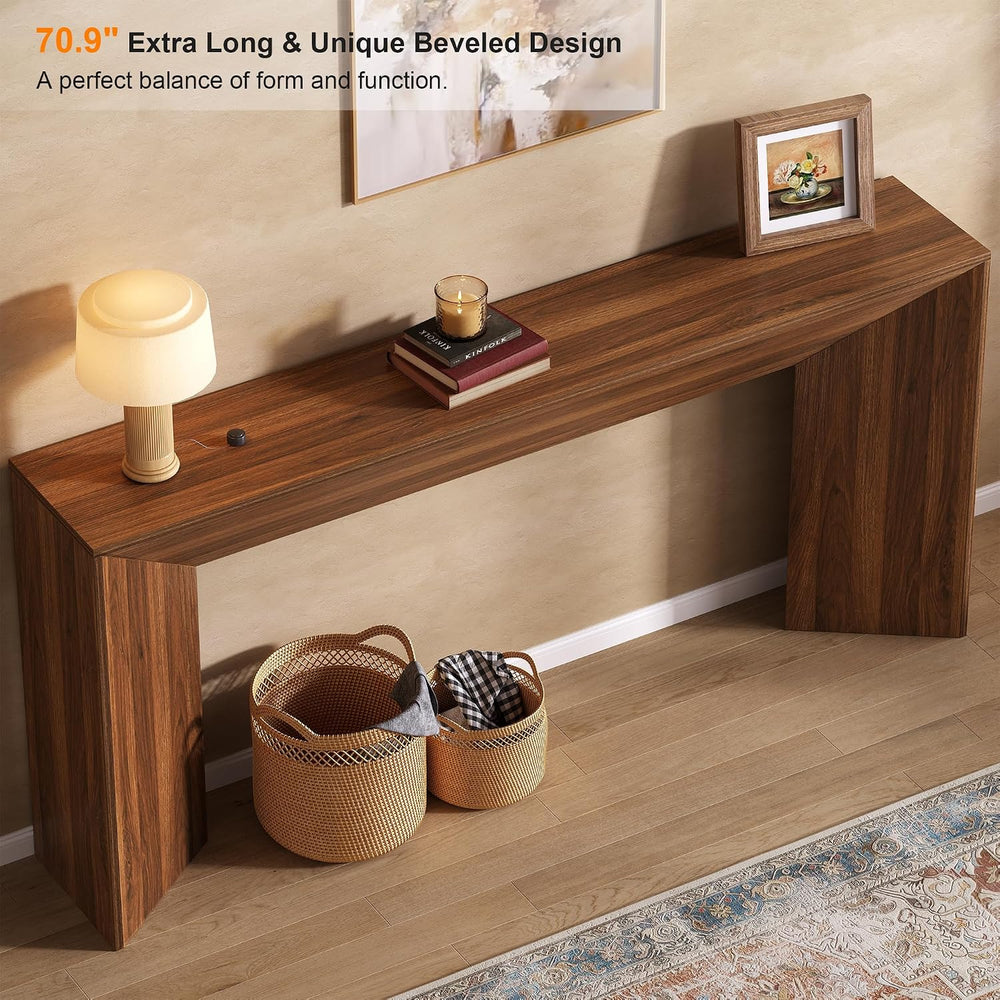 knoworld 70.9 Inch Long Console Table, Farmhouse Entryway Table with Sturdy T...