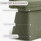 Swivel Dining Chairs Set of 1, Upholstered Mid Century Modern Deskchair with Round Back, Linen Fabric Kitchen Chairs for Dining Room, Bedroom, Dressing Room, Green