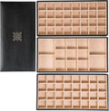 Glenor Co Earring Organizer Tray - 3 Large Stackable Trays with Lid -77 Slot Classic Jewelry Storage Display Case for Drawer or Dresser - Holder for Earring Ring Necklace or Cufflinks