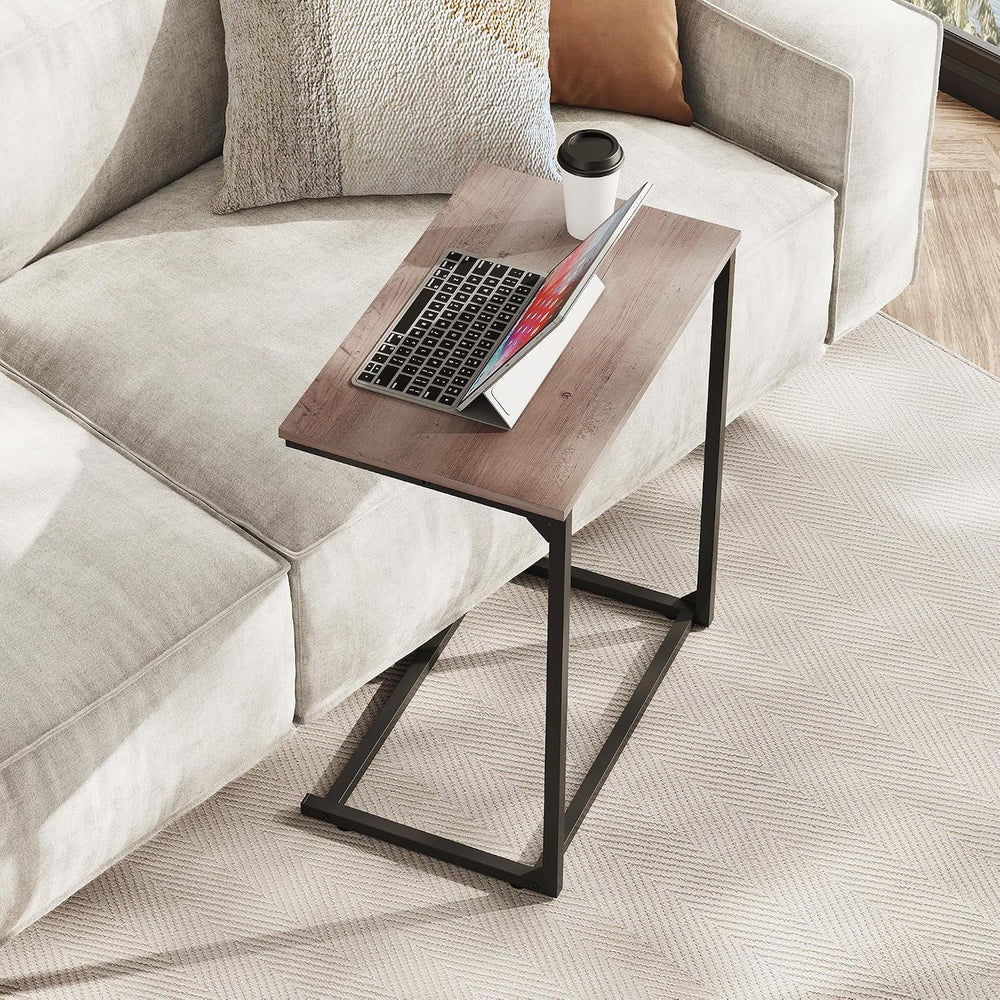 WLIVE C-Shaped End Table, Small Side Tables for Sofa, Wide Couch Table That S...