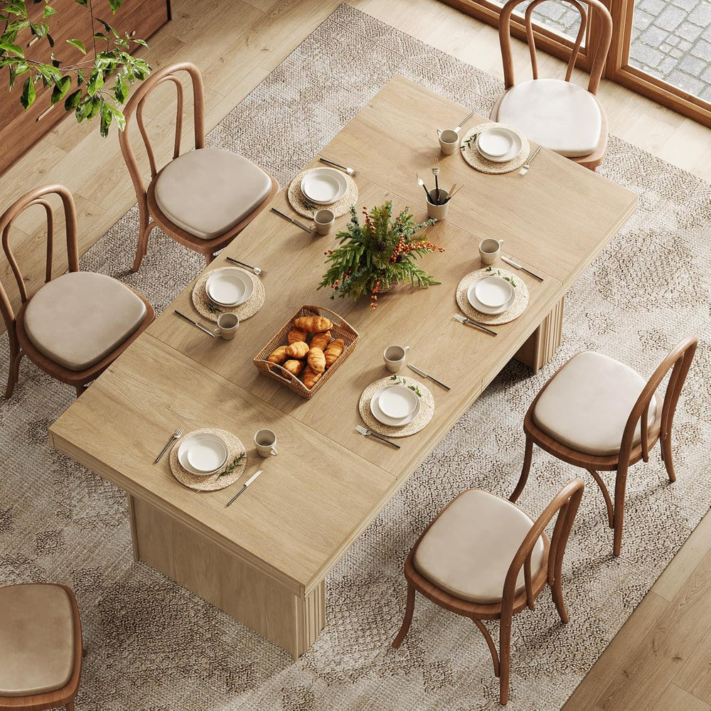 Tribesigns 63 Inches Farmhouse Dining Table for 6, Modern Kitchen Table with ...