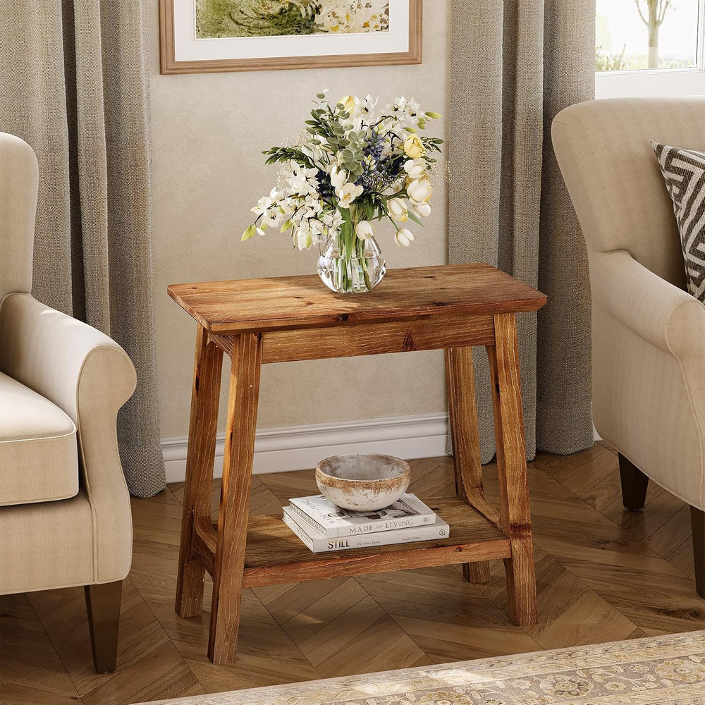LITTLE TREE Narrow Side Table, Solid Wood Slim End Table for Small Spaces, 23...