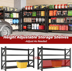 7000LBS Heavy Duty Garage Shelving Units,79" Wide & Deep Storage Shelves,Black Metal Garage Shelves,Large Storage Rack,Steel Shelf,Industrial Shelving for Shop,Warehouse,Basement,79" W x 24" D x 79" H