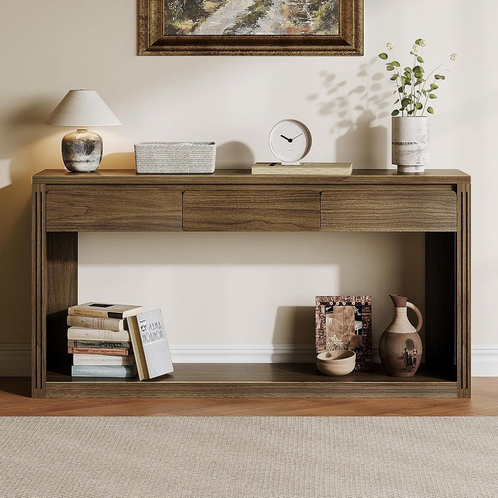 Treocho 63.9" Farmhouse Console Tables for Entryway, Long Sofa Table wit...