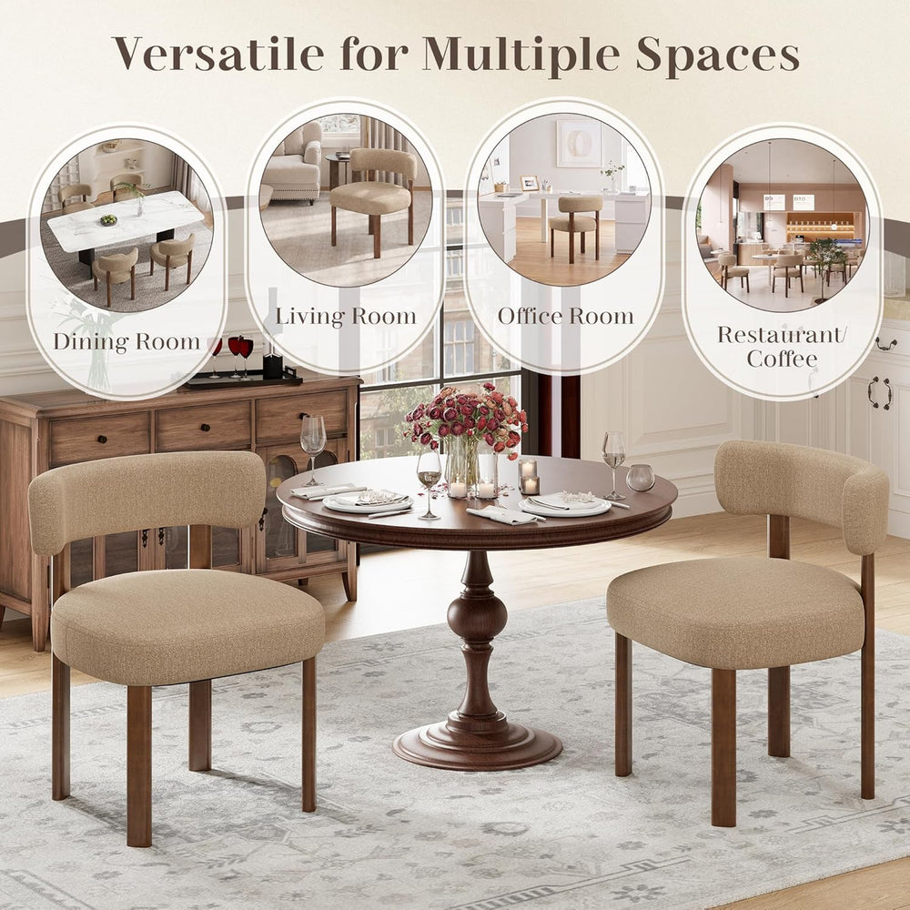 Wooden Dining Chairs Set of 6, Upholstered Kitchen Chairs with Solid Wood Leg...