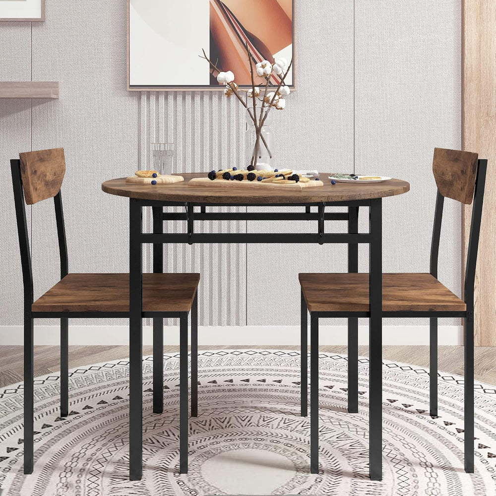 Merax 3-Piece Foldable Dining Table Set for 2 with Drop Leaf Tabletop and Two...