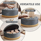 Homebeez 43.3" Half Moon Ottoman, Velvet Tufted Upholstered Footstool, with Nailhead Trim & Bullion Fringe, Decorative Accent Seating for Living Room, Bedroom, Entryway, Vanity, Vintage Furniture