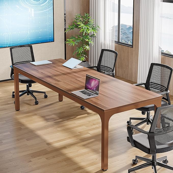 Tribesigns 6.5FT Conference Table, 78.7 Inche Rectangle Meeting Seminar Table, Large Business Tables for 6-8 People (Only Table)