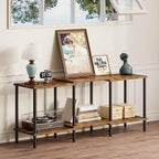 TV Stand, Entertainment Center, Industrial TV Media Console Table with Open Storage Shelves, 2 Tier TV Cabinet for Living Room, Bedroom