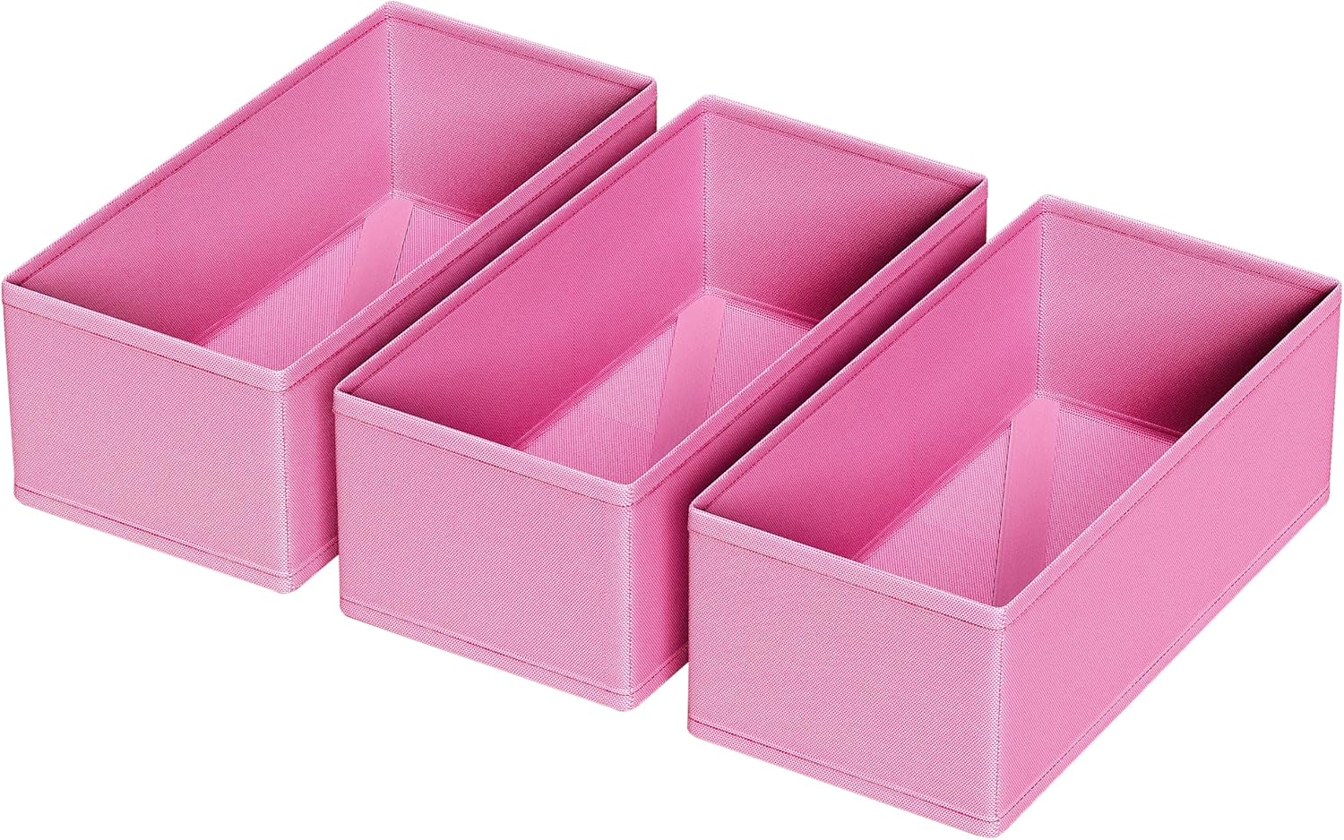 3 PACK Drawer Organizer Clothes，drawer Divider， Dresser Drawer Storage for Sock, Underwear, Bra，Panties，Belt, Tie, Stockings, Leggings & Accessories (Pink)