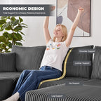 107" Modular Sectional Sofa, L-Shaped Boneless Couch with Deep Seat, Cozy Cloud Couch Sectional with Convertible Ottoman, Modern Sectional Couches for Living Room, No Assembly, Darkgray