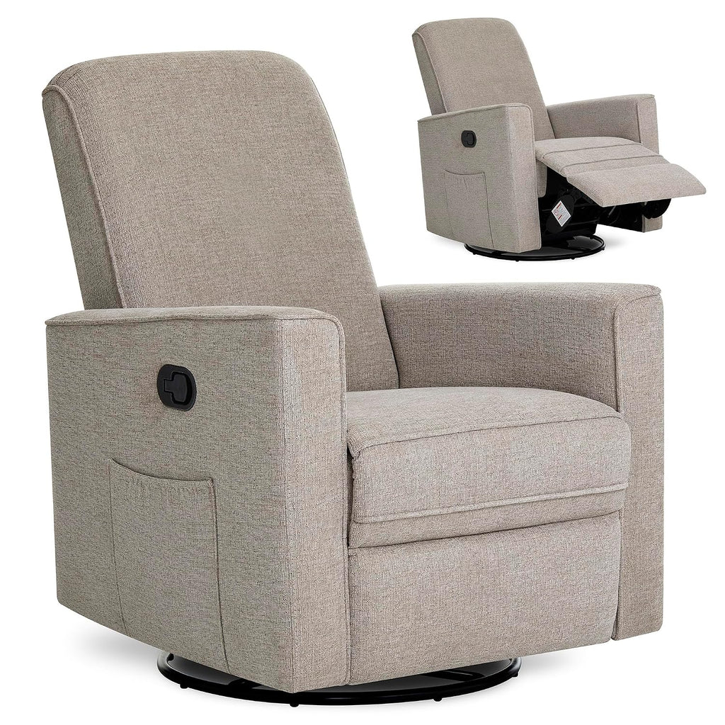 Evolur Raleigh Plus Nursery Glider Recliner, GREENGUARD Gold, Warm Sand