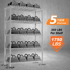 Storage Shelves Heavy Duty, 3 PCS 36" L x 14" W x 72" H Garage Wire Shelving Unit Loads 1750LBS, 5-Tier Adjustable Metal Industrial Utility Shelf Rack for Kitchen, Laundry Room, Warehouse, Basement
