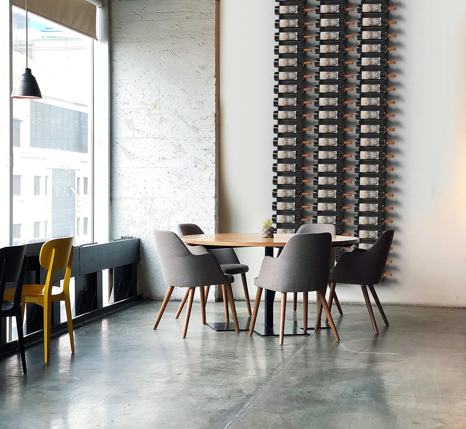 Jagged Ridge Wine Rooms - Premium Wall Mounted Metal Wine Rack - 36 Wine Bottles Holder - Modern Wine Rack, Matte Black - Space Saving for Home, Kitchen, Bar - Designed in Canada by Wine Enthusiasts