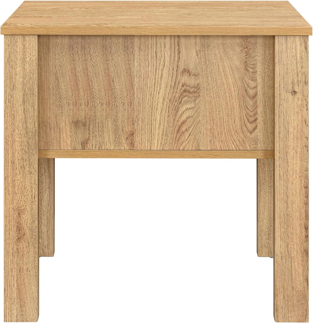 New Classic Furniture Thayer Wood 1-Drawer End Table/Bedside Table in Natural