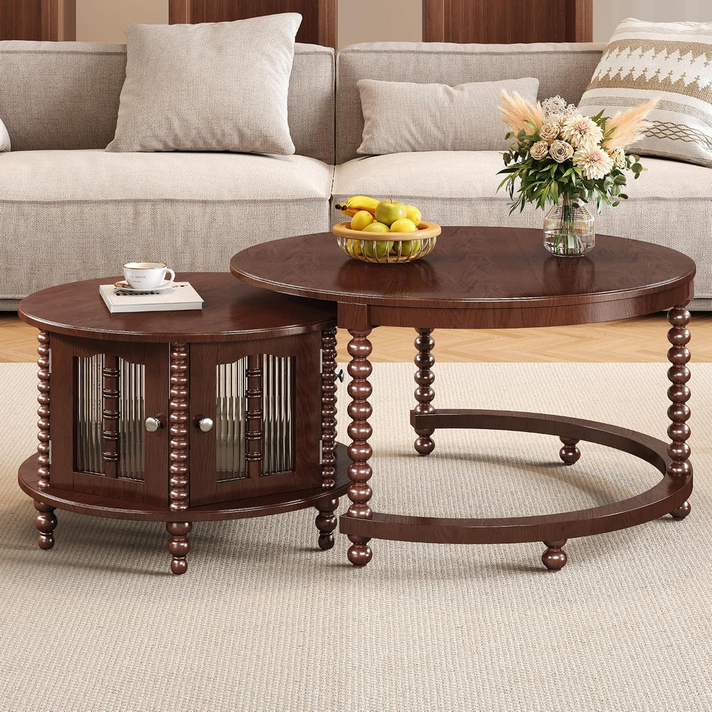 32" Vintage Designed Stacking Nesting Tables, Set of Nesting Tables with...