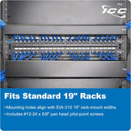 ICC 1U Ring Cable Manager Panel with Cover, Metal, 3" D-Rings, Horizontal Cable Management, Rackmount for 19” Network Racks, Black, Single Pack