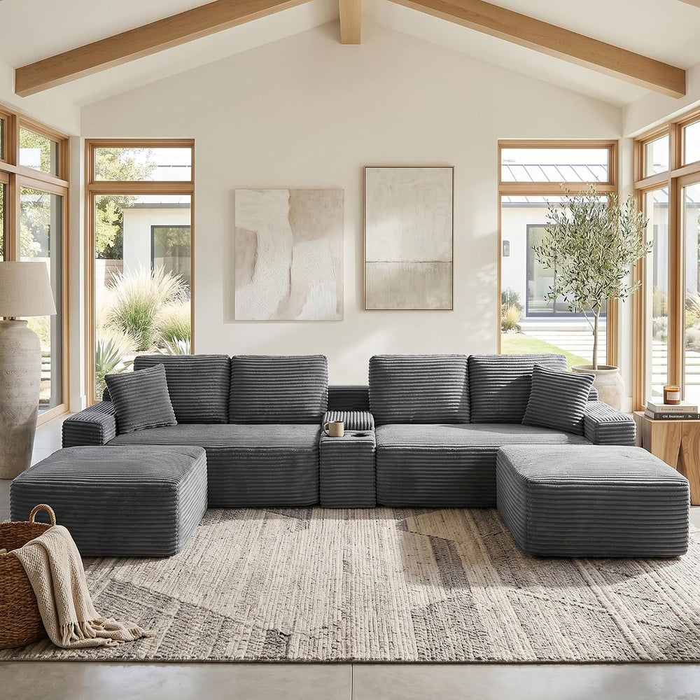 125" Oversized Sectional Couches for Living Room, Modern Cloud Couch wit...
