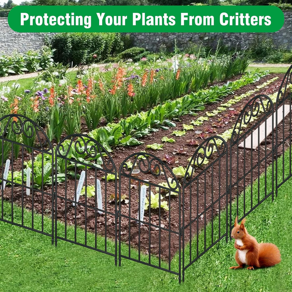 ADAVIN 24in Collapsible Garden Fence Border, 20 Panels Animal Barrier