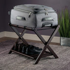 Winsome Reese Luggage Rack with Storage Shelf, for Guest Room, No Assembly, Cappuccino