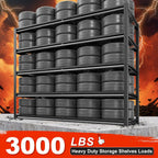 REIBII 78" H Garage Shelving, 5 Tier Storage Shelves Heavy Duty, 3000LBS Industrial Shelf, Adjustable Metal Shelving for Garage, Warehouse, School, Commercial, Business, 55.2" W x 78" H x 26" D