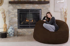 Chill Sack Bean Bag Chair - 5' Giant Memory Foam Lounge Chair with Soft Microfiber Cover – Cozy Furniture for Living Room, Dorm, & Kids' Rooms – Comfortable 5 Ft, Microsuede Lounge Sofa, Chocolate
