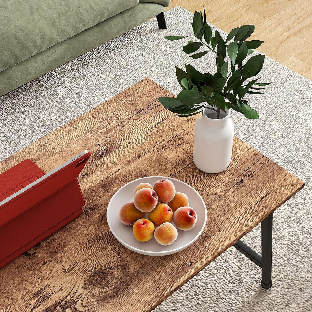 Black Coffee Table Foldable,Simple Modern Rectangular Center Table, Industria...