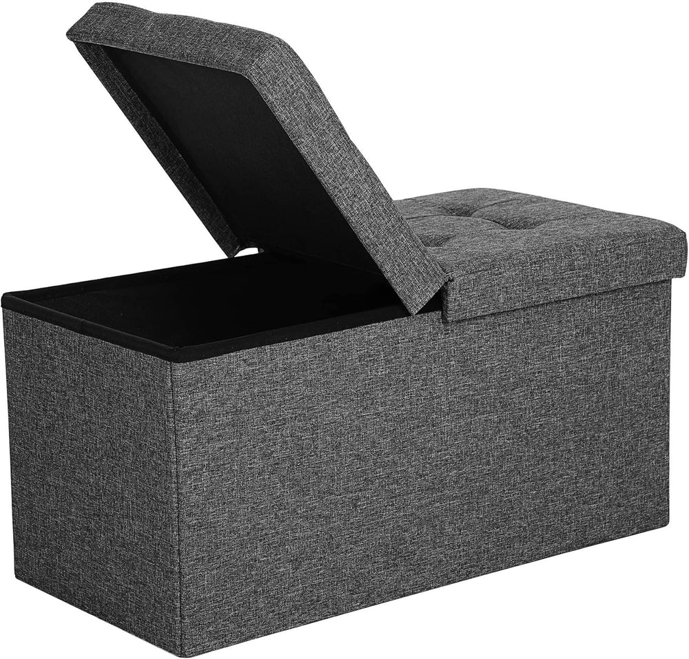 SONGMICS MAZIE Collection - 30 Inches Storage Ottoman, Foldable Storage Bench...