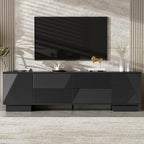 Merax 70.8 inch Modern TV Stand for TVs up to 75 Inches, Entertainment Center with Storage Cabinets & 4 Drawers, Minimalist Media Console with Metal Center Leg & Anti-Tip Device for Living Room, Black