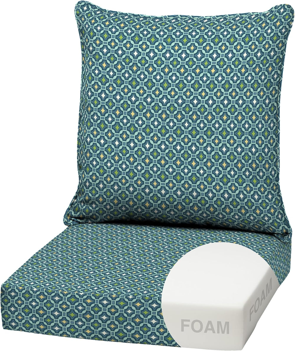 Arden Outdoor Deep Seat Cushion Set, Foam, 22x24, Alana Tile