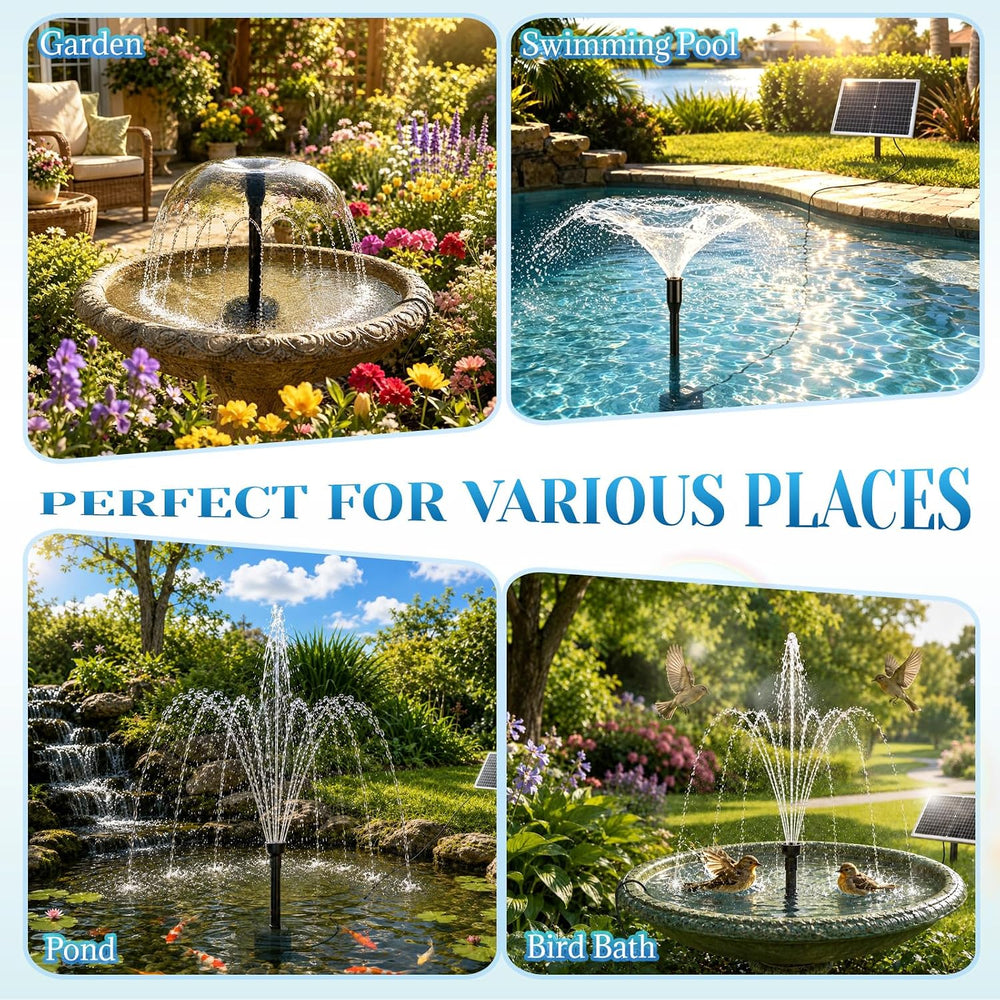 25W Solar Fountain Pump, Independent Solar Powered Water Fountain, 7.5FT Max ...