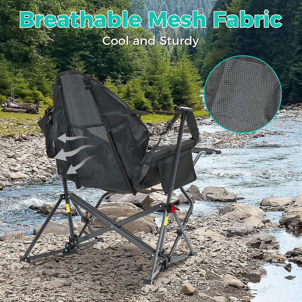 Hammock Camping Chair with Footrest, Foldable Portable Rocking Chairs for Adu...