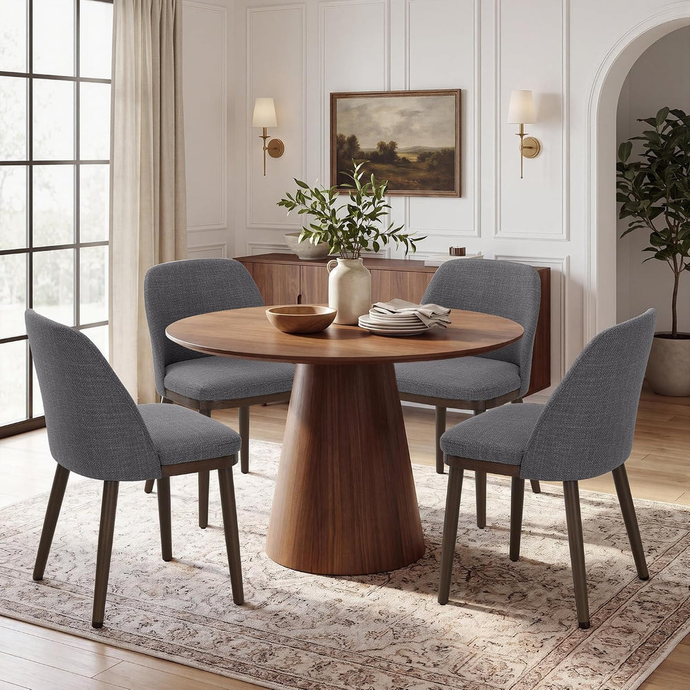 COLAMY Upholstered Dining Chairs Set of 4, Modern Dining Room Chairs, Fabric ...