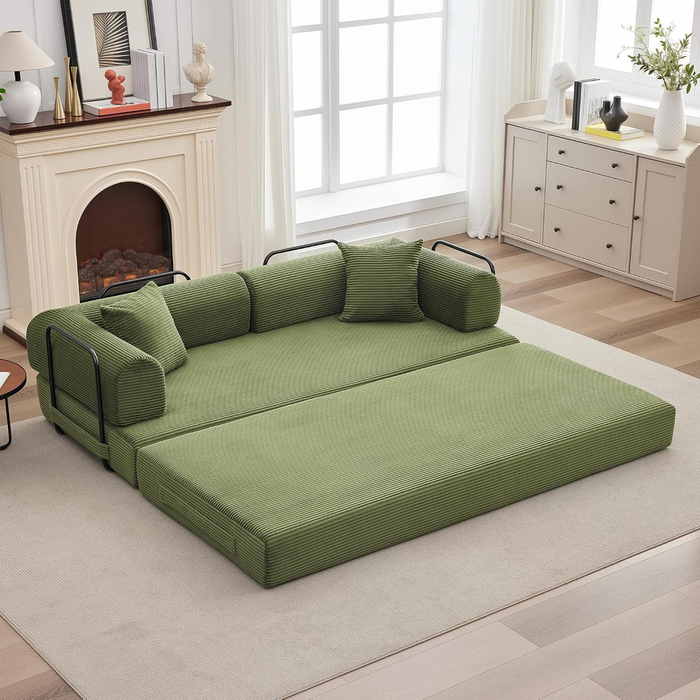 GarveeHome 79" Convertible Sleeper Sofa Bed Couch, 4-in-1 Corduroy Foldi...