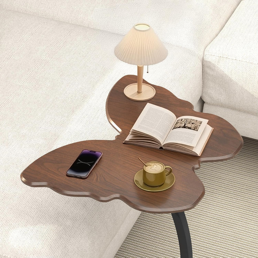 C-Shaped End Table - Small Side Table for Couch, Butterfly Coffee Tables for ...