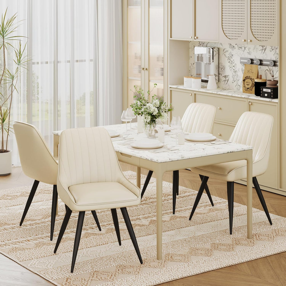 Alunaune Modern Dining Chairs Set of 6, Mid Century Upholstered Kitchen Chair...