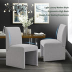 Upholstered Dining Chairs Set of 6 Modern Kitchen & Dining Room Chairs Linen Fabric Dining Chairs with Wooden Frame, Grey