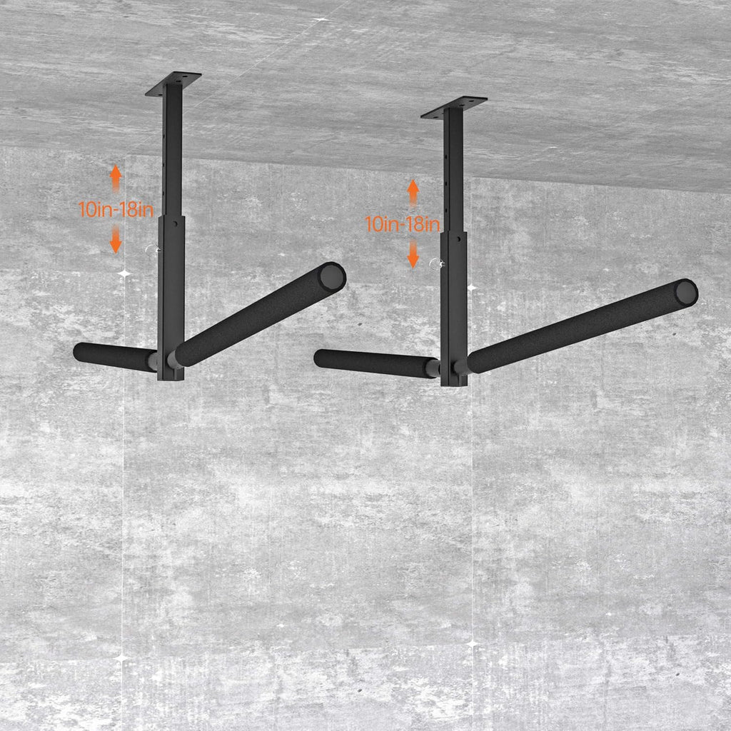 TRUSOON Double Kayak/Ladder Ceiling Storage Rack, Hi Port 2 Ladder Hanger Overhead Garage Kayak Ladder Rack, Holds 200 lbs, Adjustable Height Design, Black