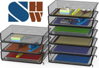 Simple Houseware Stackable Wide Entry Desk File Document Letter Tray Organizer, 3 Packs, Black