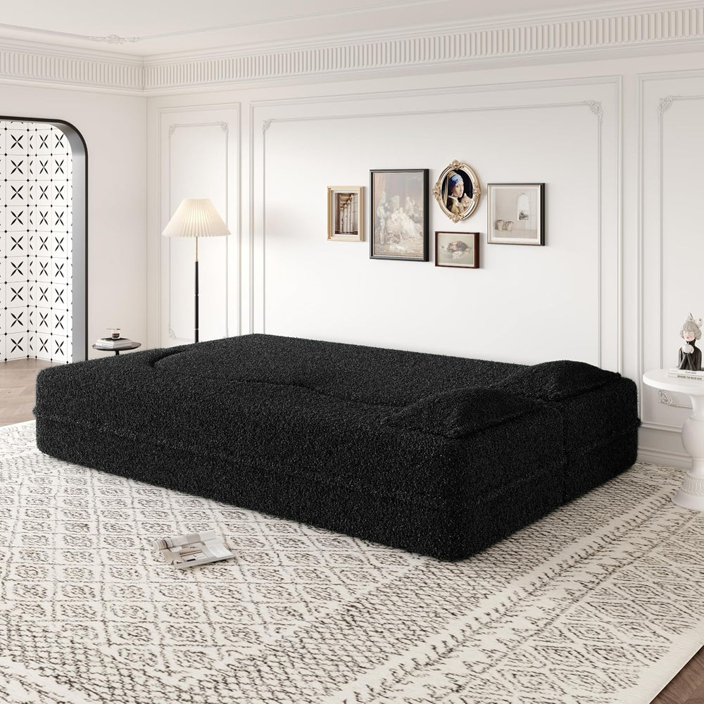 Black Modern Sleeper Sofa - Foam Filled & Assembly Free