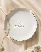 Ceramic Jewelry Dish | Cream White Ring & Earring Tray, 4.5 Inch Round Home Decor Gift for Bride, Engagement, Women