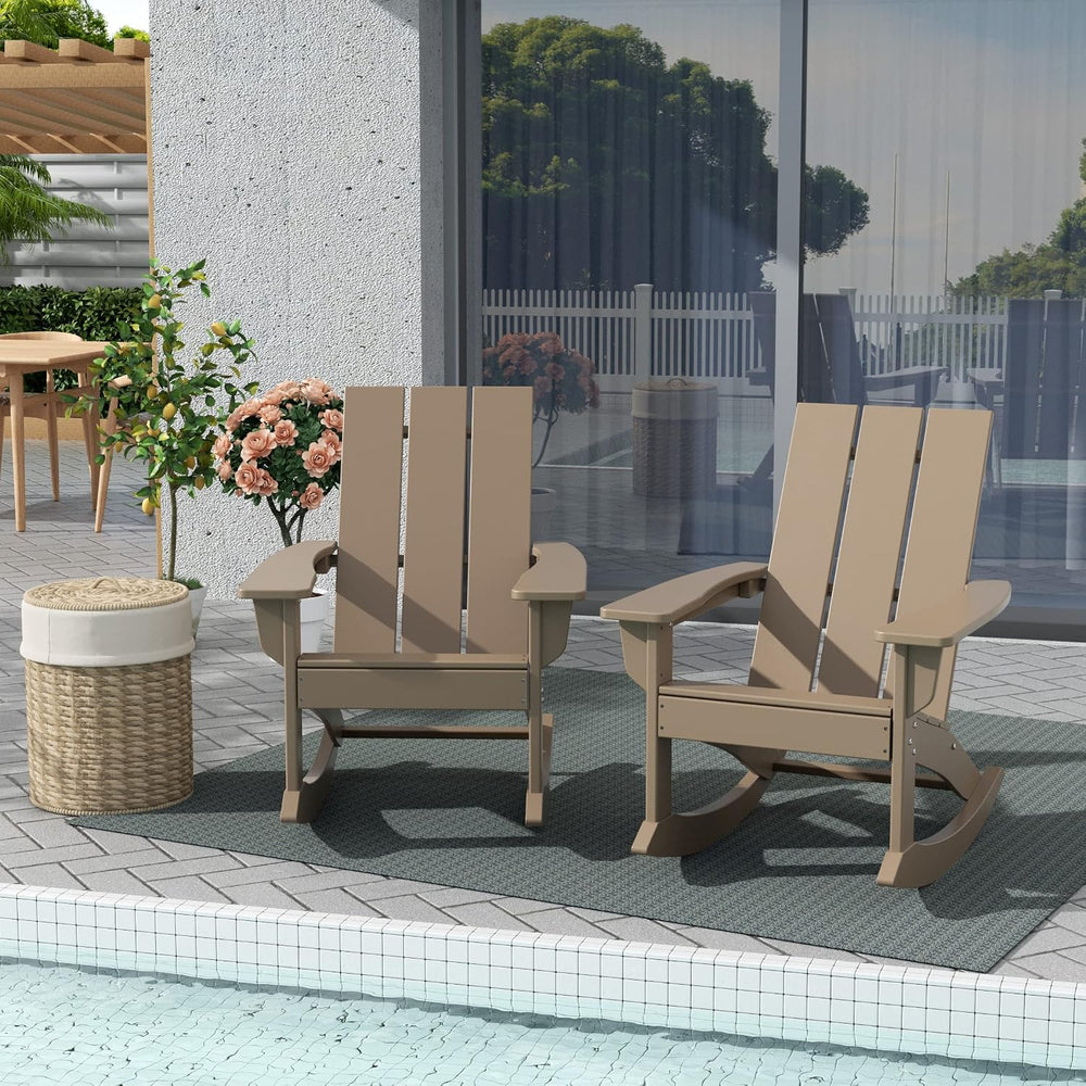WestinTrends Ashore Patio Rocking Chairs Set of 2, All Weather Poly Lumber Pl...