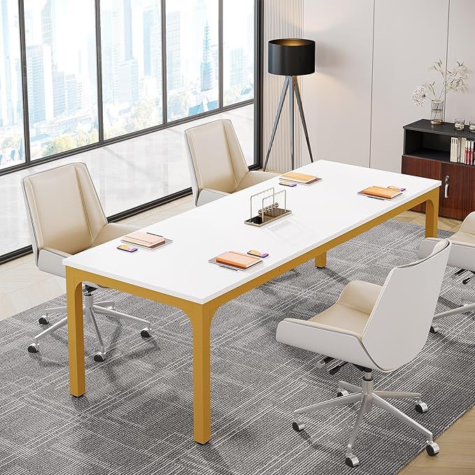 Tribesigns 6.5FT Conference Table, 78.7 Inche Rectangle Meeting Seminar Table, Large Business Tables for 6-8 People (Only Table)