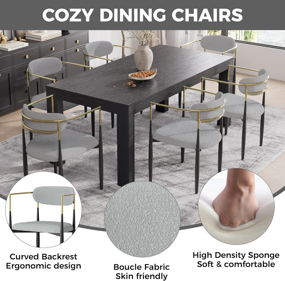 Baysitone Dining Chairs Set of 6 Mid-Century Modern Upholstered Boucle Dining...
