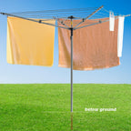 JS HANGER Collapsible 4-arm Rotary Outdoor Umbrella Drying Rack Metal Clothes Dryer Clothesline with 131ft Drying Space