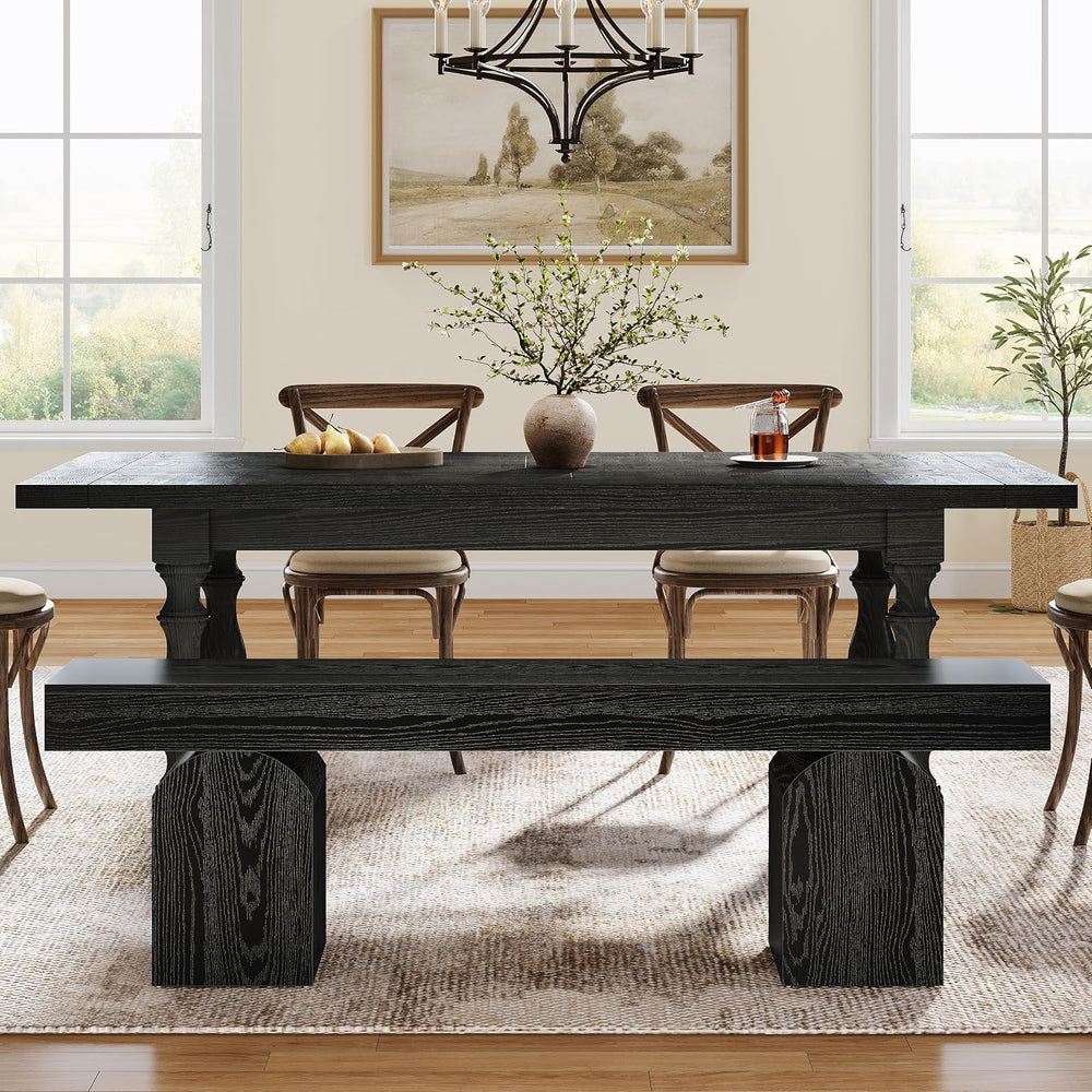 Tribesigns 59" Black Dining Bench for 2 to 3, Modern Dining Table Bench ...