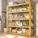 REIBII 72''H Garage Shelving 3010 LBS Storage Shelves Adjustable Metal Shelving 5 Tier Metal Shelves for Storage Industrial Shelf for Kitchen Pantry Warehouse Basement 72" HX35.5 WX16 D, 4 Pack