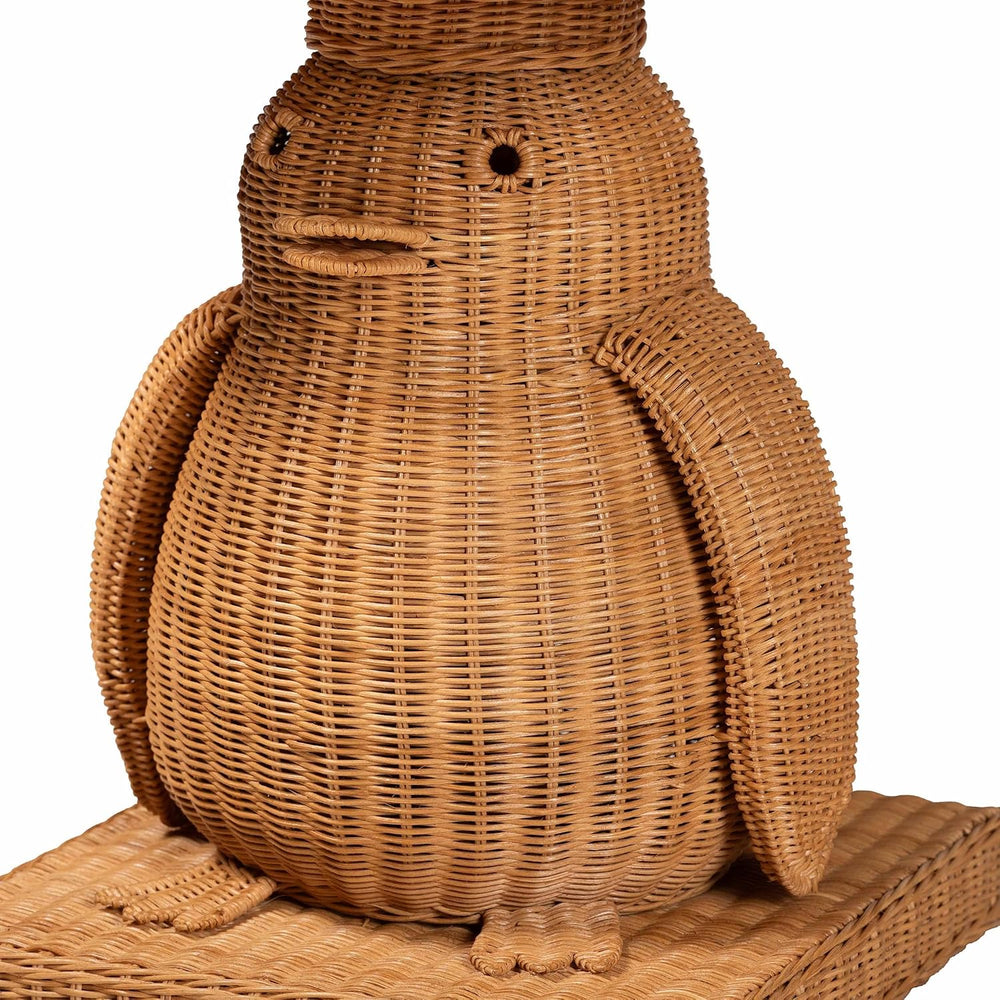 Bali & pari Pembroke Penguin End Table - Handwoven Rattan Sculptural Acce...